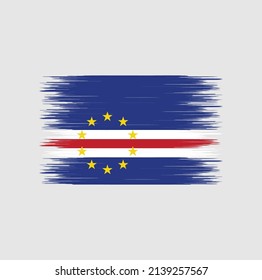 Cape Verde Flag Brush Strokes. National Flag
