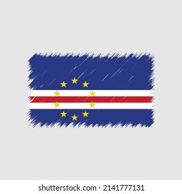 Cape Verde Flag Brush Strokes. National Flag