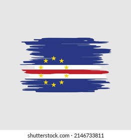 Cape Verde Flag Brush Strokes. National Flag