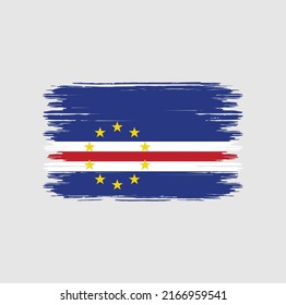 Cape Verde Flag Brush Strokes. National Flag