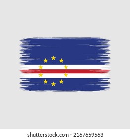 Cape Verde Flag Brush Strokes. National Flag