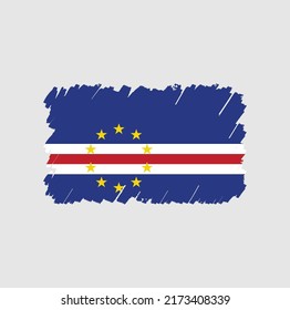 Cape Verde Flag Brush Strokes. National Flag