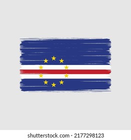 Cape Verde Flag Brush Strokes. National Flag