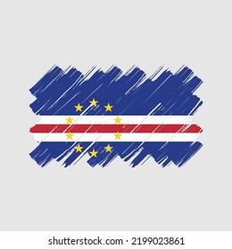 Cape Verde Flag Brush Strokes. National Flag