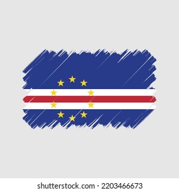 Cape Verde flag brush strokes painted