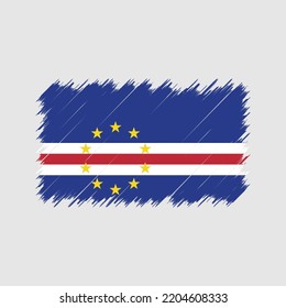 Cape Verde flag brush strokes painted 