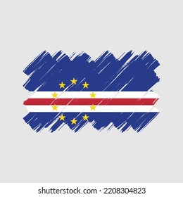 Cape Verde flag brush strokes painted collection