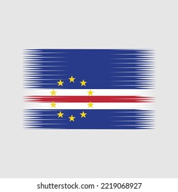 Cape Verde Flag Brush Strokes Painted