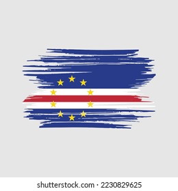 Cape Verde Flag Brush Vector Illustration