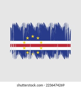 Ilustración de vectores de pincel de bandera de Cabo Verde