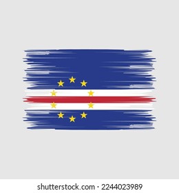 Ilustración de vectores de pincel de bandera de Cabo Verde