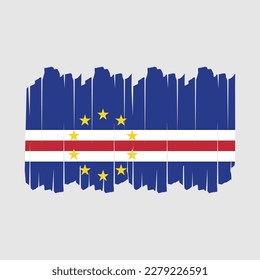 Cape Verde Flag Brush Vector Illustration