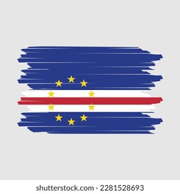 Cape Verde Flag Brush Vector Illustration