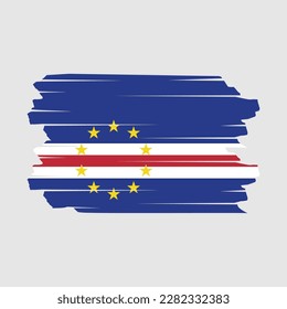 Cape Verde Flag Brush Vector Illustration