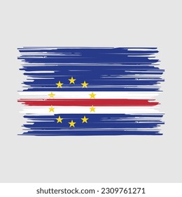 Cape Verde Flag Brush Vector Illustration