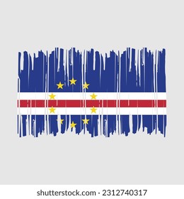 Cape Verde Flag Brush Vector Illustration