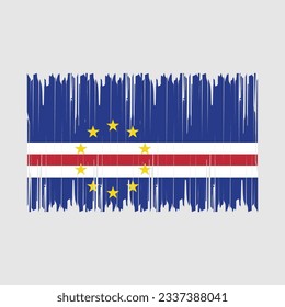 Cape Verde Flag Brush Vector Illustration