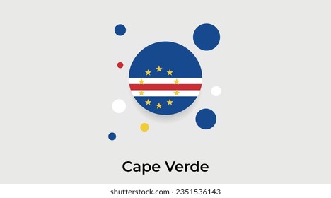 Cape Verde flag bubble circle round shape icon colorful vector illustration