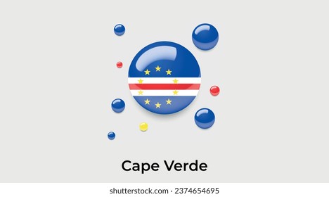 Cape Verde flag bubble circle round shape icon colorful vector illustration