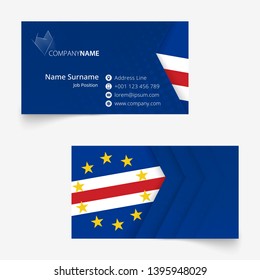 Cape Verde Flag Business Card, standard size (90x50 mm) business card template with bleed under the clipping mask.