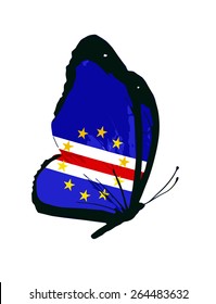 Cape Verde flag butterfly - vector