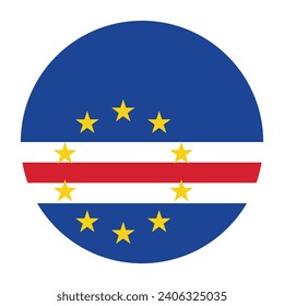 Cape Verde flag. Button flag icon. Standard color. Circle icon flag. Computer illustration. Digital illustration. Vector illustration.