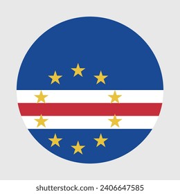 Cape Verde flag. Button flag icon. Standard color. Circle icon flag. Computer illustration. Digital illustration. Vector illustration.