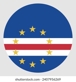 Cape Verde flag. Button flag icon. Standard color. Circle icon flag. Computer illustration. Digital illustration. Vector illustration.