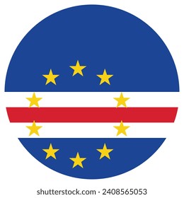 Cape Verde flag. Button flag icon. Standard color. Circle icon flag. Computer illustration. Digital illustration. Vector illustration.