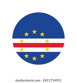 Cape Verde flag. Button flag icon. Standard color. Circle icon flag. Computer illustration. Digital illustration. Vector illustration.