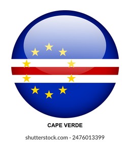 CAPE VERDE flag button on white background