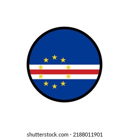 Cape Verde flag in a circle On a white background