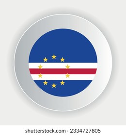 Cape verde flag in circle shape. official colors and proportions correctly. Vector illustration. eps 10.