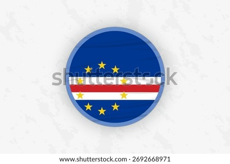 Cape Verde Flag Circular Sticker Design, National Pride Decal. Vector illustration.