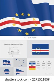 cape verde flag construction sheet vector