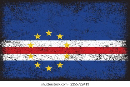 Cape Verde Flag Distressed Grunge Vintage Retro