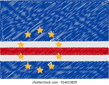 cape verde flag embroidered zigzag