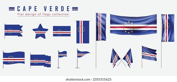 Cape Verde flag, flat design of flags collection