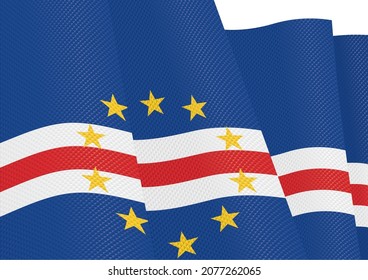 cape verde flag fluttering gradient texture