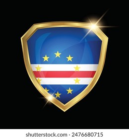 Cape Verde Flag Golden Shield Logo