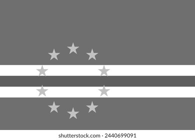 Cape Verde flag - greyscale monochrome vector illustration. Flag in black and white