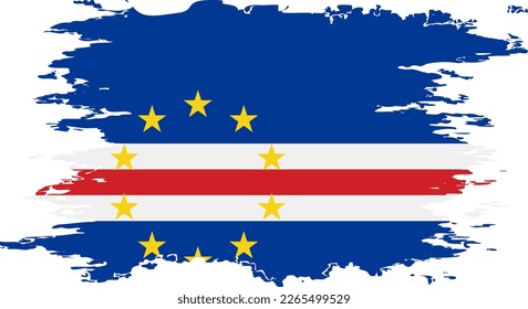 Cape Verde flag grunge brush color image, vector