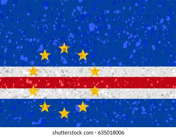 cape verde flag grunge illustration