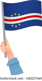Cape Verde flag in hand icon