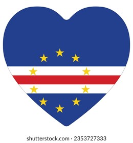 Cape Verde flag heart Flag of Cape Verde heart  shape