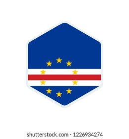 Cape Verde flag. Cape Verde hexagon flag.