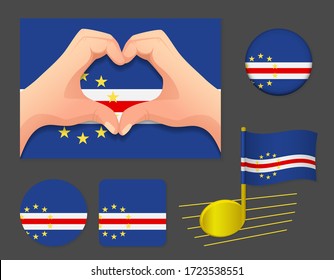 Cape Verde flag icon. National flag of Cape Verde vector illustration.