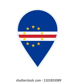 Cape Verde flag icon. Travel icon. Travel destination of Cape Verde. Cape Verde badge. Flag badge.