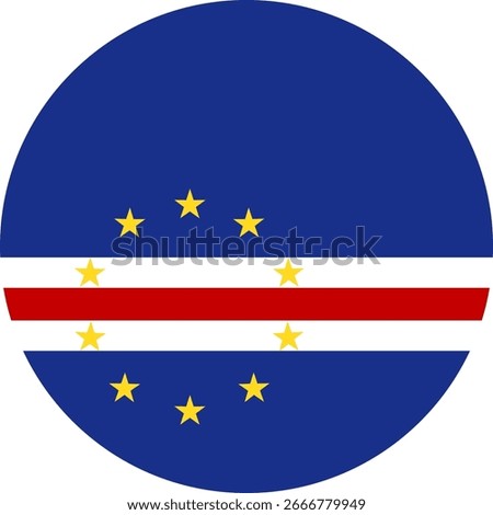 Cape Verde flag illustrator country flags round symbol nation  circular flags
