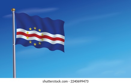 Cape Verde Flag for Independence Day Background  Vector Illustration